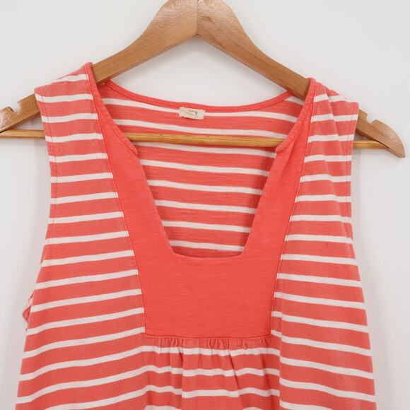 J.Crew Striped Cotton Dress Womens Preppy Nautical Coastal Coral Pockets Size XS - Picture 9 of 9